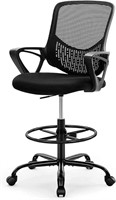 Drafting Chair, Ergonomic Tall Office Chair, black