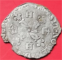 France, Henri II 1550 silver Douzan coin