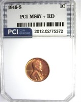 1946-S Cent MS67+ RD LISTS $1400