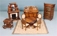 10pc. Victorian Dollhouse Dining Room Furniture