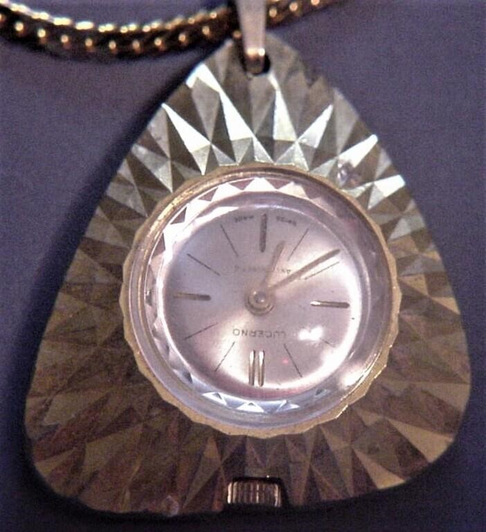 LUCERNE Hand Wind Pendant Watch on GF Chain