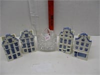 Candle Houses and Glass Serving Dish