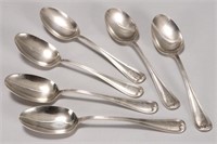Set of Six American Sterling Silver Spoons,