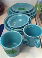 Aqua Blue Fiesta Dishes, Bowls, Mugs