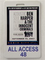 Ben Harper & The Innocent Criminals All Access Pas