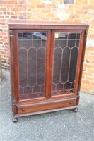 Antique Mahg. 2 Door Bookcase 50" x 38" x 12"