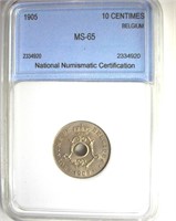 1905 10 Centimes NNC MS65 Belgium