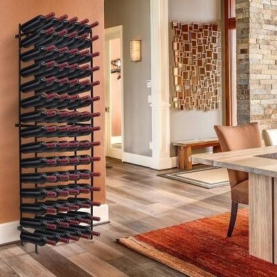 75 Bottle Capacity Freestanding Wine Rack Black -