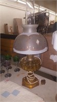 Aladdin Model B Corinthian Amber Oil Lamp
