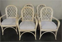 Set of 5 Rattan Arm Chairs