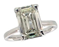 14k Gold 7.01 ct Emerald Cut VS Lab Diamond Ring