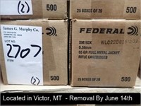 LOT, (2) CASES OF (500) ROUNDS EACH FEDERAL XM