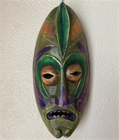Green Hand Painted Mask Made in Indonesia
