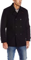 SIZE LARGE IZOD MENS DOUBLE BREASTED WOOL COAT