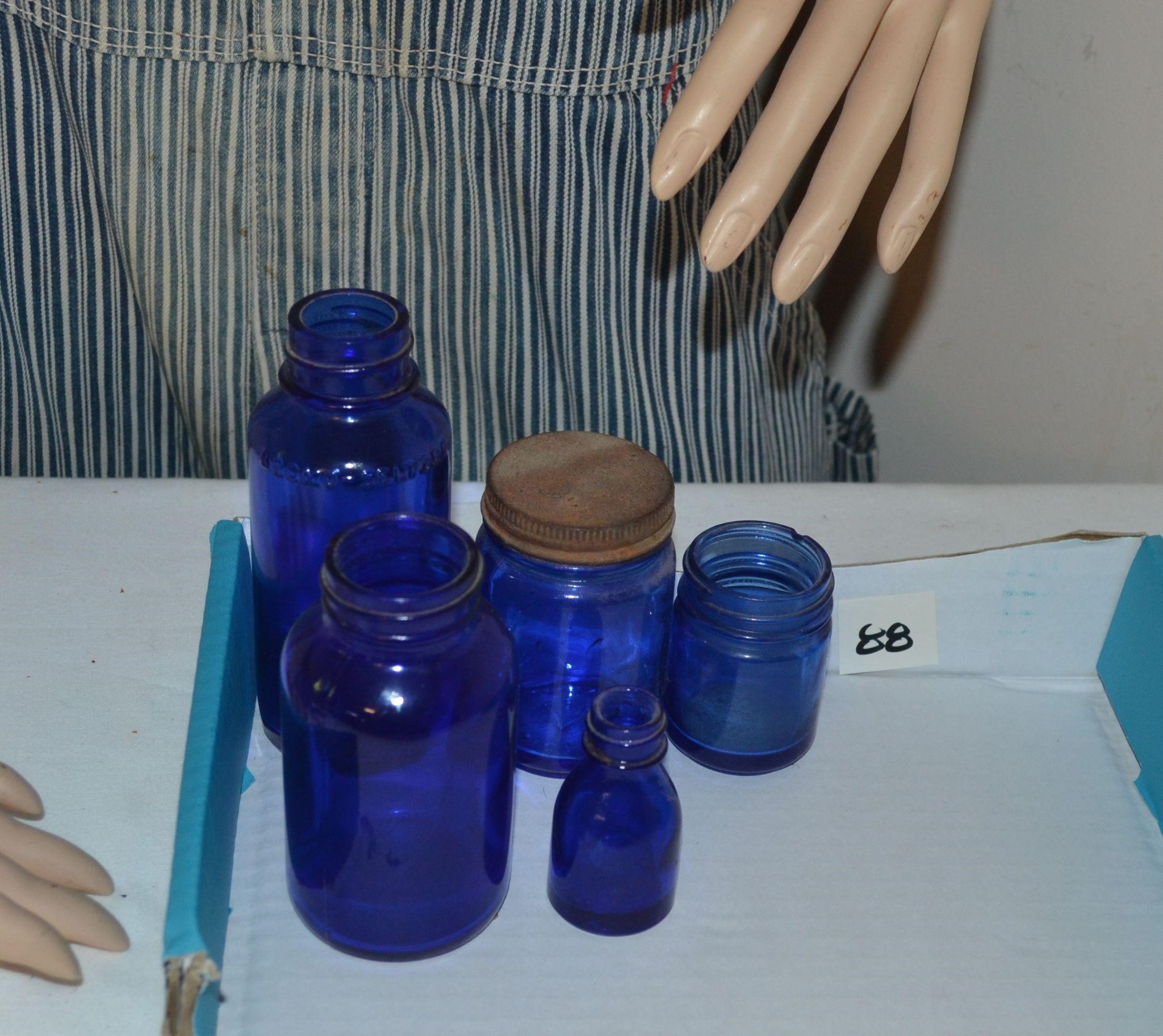 vtg Cobalt Bottles lot