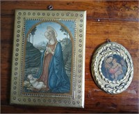 Framed Vintage Prints - Mother and Child -