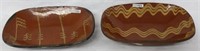 TWO 19TH C. REDWARE BOWLS WITH SLIP DECORATION,