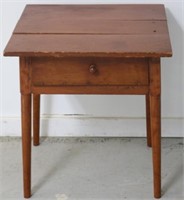 EARLY 19TH C. 1 DRAWER STAND, PINE & CHERRY,
