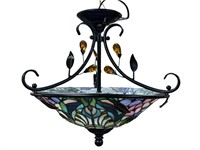 Floral Tiffany Style Stained Glass Light Fixture