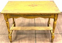 Antique Country Folk Art Wood Table