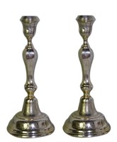 Pair of 19th C. Austrian Silver Candlesticks
