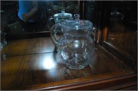 Crackle Glass Water Pitcher With Cover