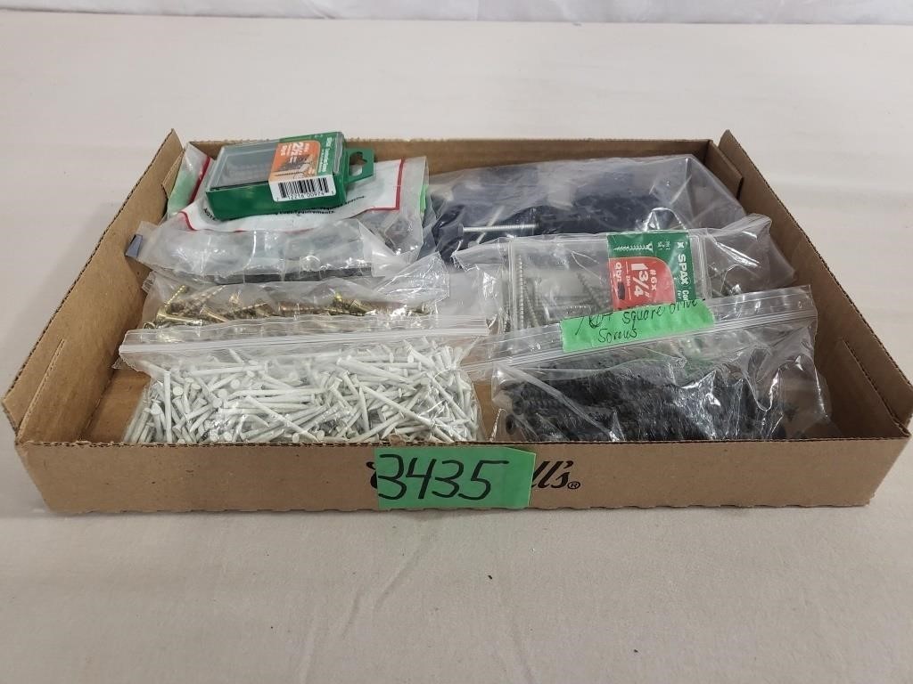 Assort.-Screws, Nails, Spak, Plywood Clips & More