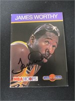 1990 NBA HOOPS JAMES WORTHY AUTOGRAPH COA