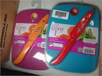 2 New Core Paring Knifes & Cutting Boards