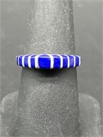 Sterling Silver w/ Lapis Ring, Size 6, TW 2.83g