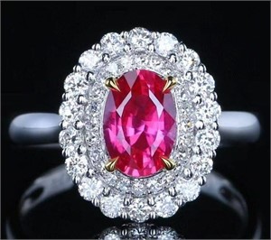 2ct Sri Lankan pink sapphire ring in 18k gold