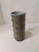 Handmade Clay Vase W/Shells Deign Signed U15B