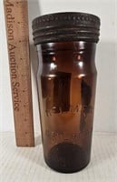 Helme's Railroad Mills Amber Glass Jar