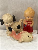 1952 Squeeking Doll & Dog Toys