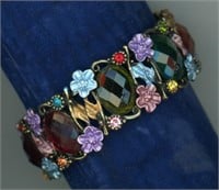 Bangle Bracelet Flowers Gemstones