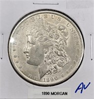 1890 U.S. Morgan Silver Dollar AU