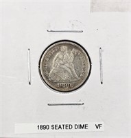 1890 U.S. Seated Dime VF