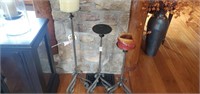 3 Metal candle holders