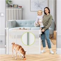 Reinforced 35x55 Retractable Baby Gate White