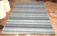 Mohawk Indoor/Outdoor Blue Striped Area Rug