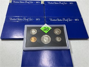 (5) 1971 Proof Mint Sets