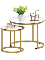 $90 aboxoo Gold Nesting Coffee Table Set of 2