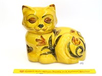 Vintage decorative yellow cat cookie jar 1960 Los
