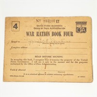 US War Ration Book Four w/ Stamps
