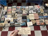 60pc lot ephemera postcards photos advertising etc