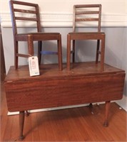 'Childs Mahogany drop leaf table and (2) hand