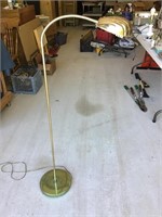 Brass Floor Based Lamp with Seashell Shade and