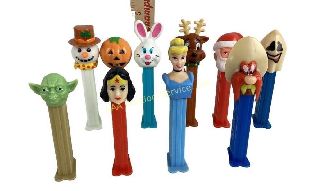 Pez dispensers. Yosemite Sam,bunny, Wonder Woman,