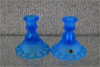 Westmoreland Satin Blue Candleholders