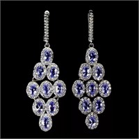 Natural Unheated Tanzanite Earrings